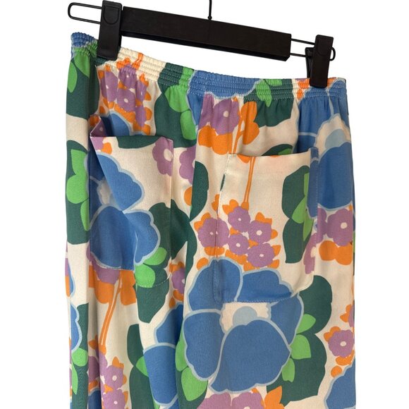 2/$30 Zara XS Wide-Leg Floral Print Pants Elastic Waist - Picture 12 of 14